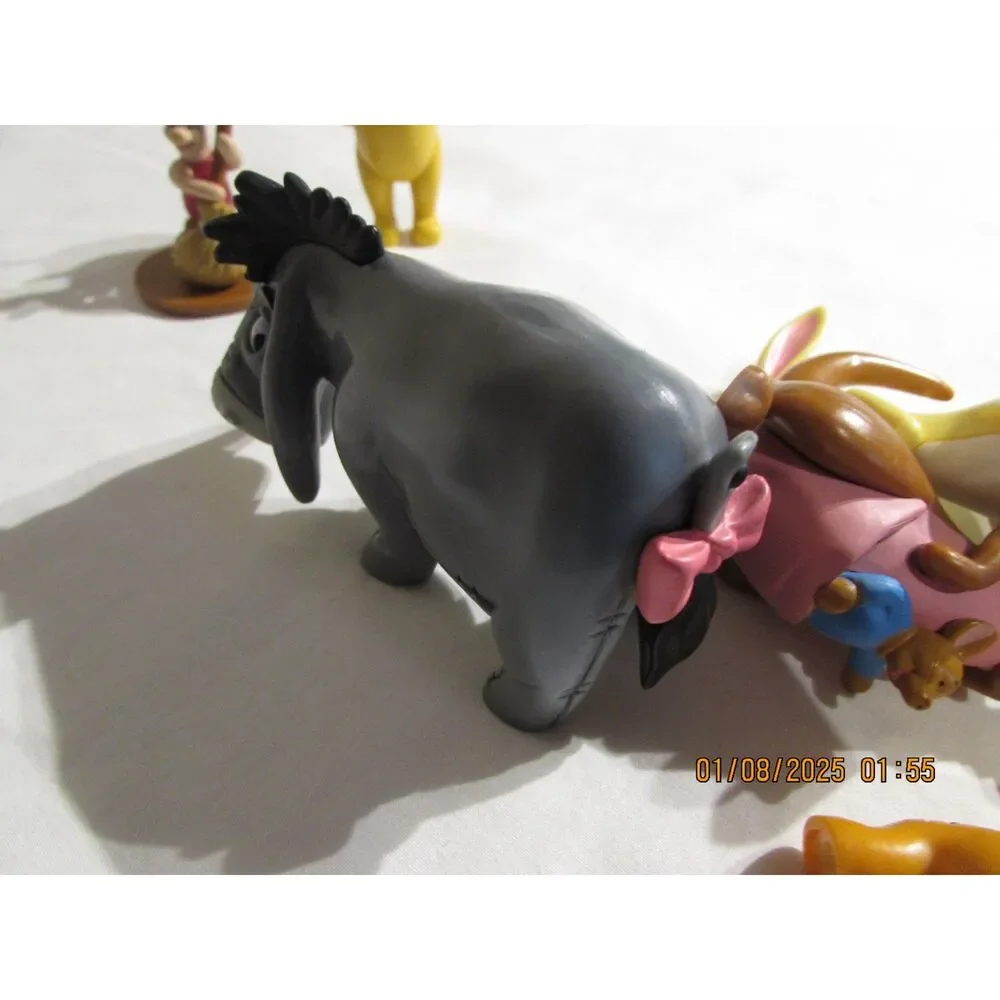 Winnie the Pooh 7 piece set Tigger Piglet Eeyore Kanga Rabbit Owl vintage Disney